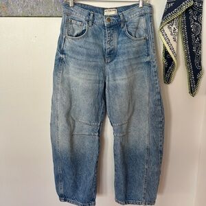 We The Free Good Luck Mid-Rise Barrel Jeans